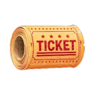 Rotolo di biglietti della riffa con la scritta ticket